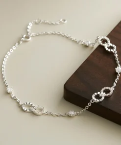 Lắc Chân Bạc 925 Tình Yêu Vô Cực Đính Đá Bond Anklet