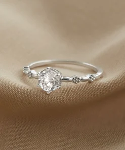 Nhẫn Bạc 925 Đính 1 Viên Đá Basic Stone Ring