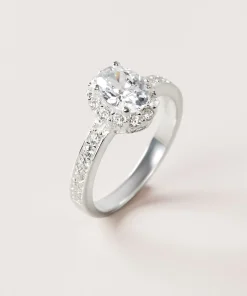 Nhẫn Bạc 925 Mặt Oval Đính Đá - Bling Classic