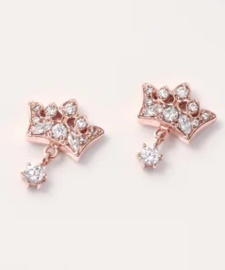 Hoa Tai Bạc 925 Vương Miện Công Chúa Đính Đá Crown Princess