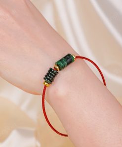 Vòng Tay Dây Cáp Đồng Điếu Ngọc Sơn Thuỷ Lu Thống