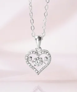 Dây Chuyền Trái Tim Đá Nhảy Đính Đá Viền Stone Bling Heart