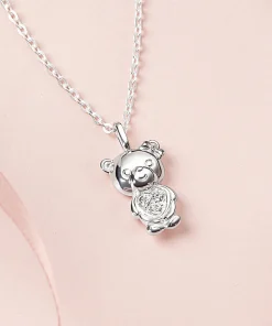 Dây Chuyền Bạc 925 Hình Gấu Dễ Thương Đính Đá Pretty Bear