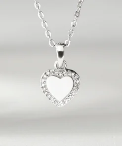 Dây Chuyền Bạc 925 Đính Đá Hình Trái Tim Lãng Mạn Romance